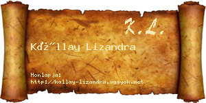 Kállay Lizandra névjegykártya